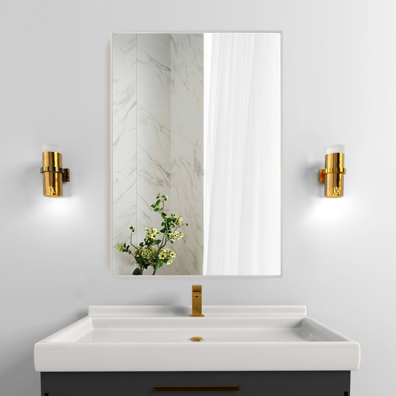 Miroir de salle de bain Idina, H 28 po x l 20 po x P 0,86 po, Blanc