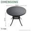 Ensemble de salle à manger d'extérieur 5 pièces comprenant une table ronde de 100 cm (39,37 po) et 4 chaises pivotantes avec coussins bleus.-1583433558