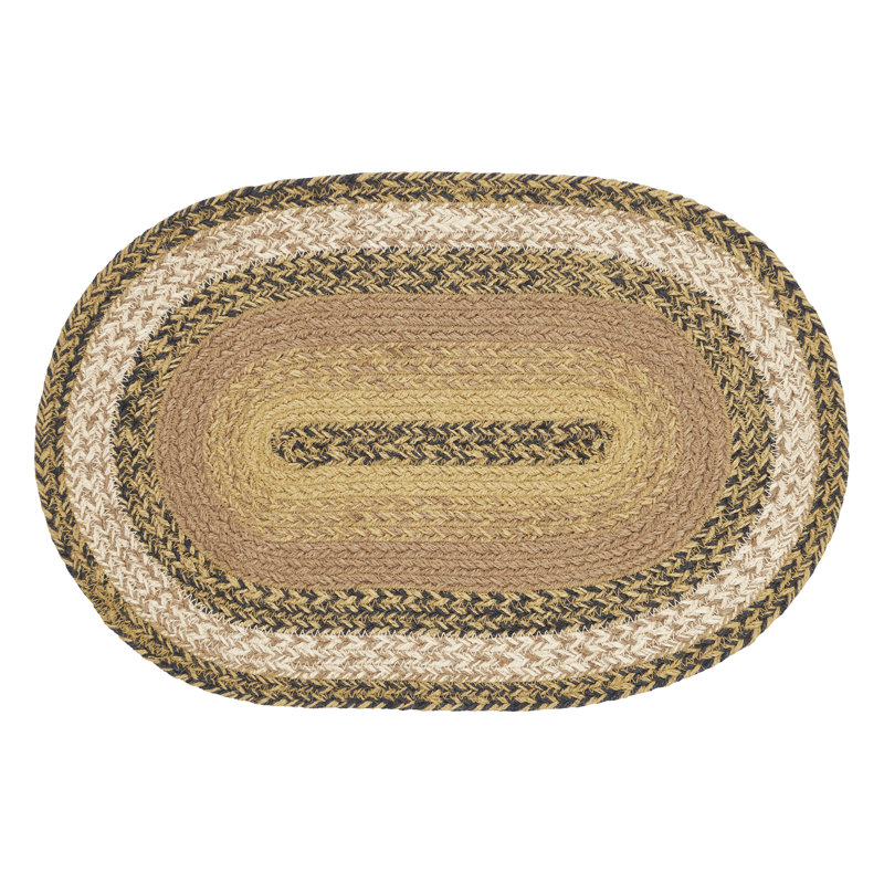 Kettle Grove Jute Geometric Oval Placemat, 18" L x 12" W