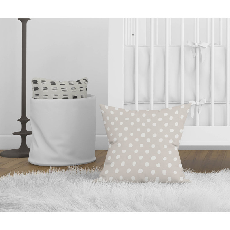 Dot Lyfe Taupe Throw Pillow, 16"H x 16"W