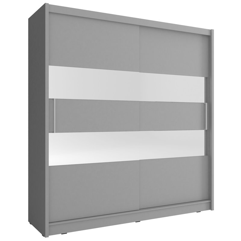 Lovena Manufactured Wood Wardrobe, 200cm H x 180cm W x 62cm D, Graphite