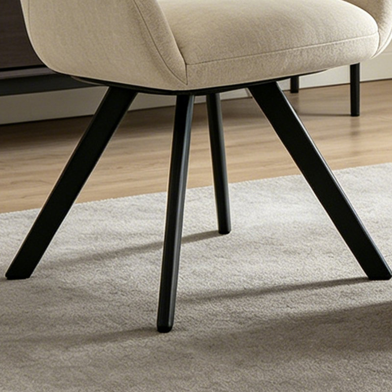 Chaise de salle à manger rembourrée moderne en chenille avec pieds en métal et dossier ergonomique (ensemble de 2)