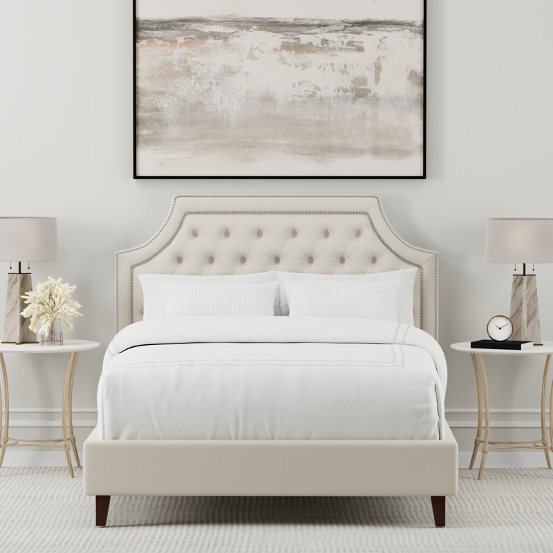Lit tapissier standard Seline, Gris flanelle, King