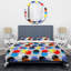 Motif de cercle bleu - ensemble de housse de couette abstrait - polyester microfibre-1083445644