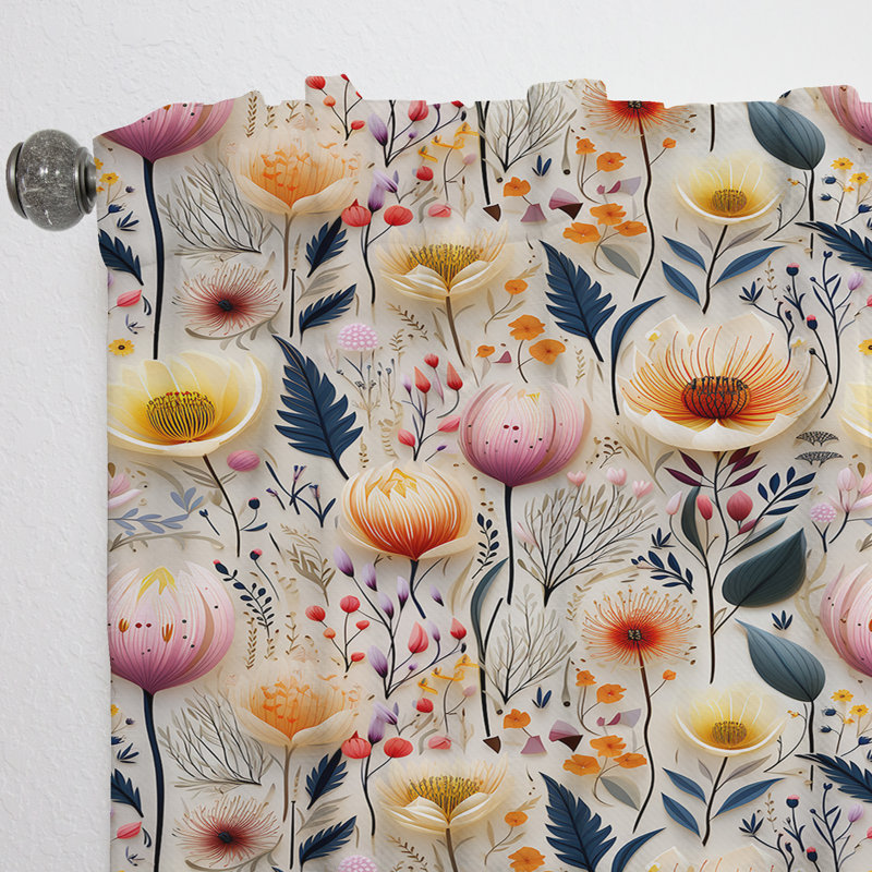 Motif botanique Wild Foliage - Rideau floral - Rideau floral obscurcissant - 1 panneau, L 52 po x L 95 po