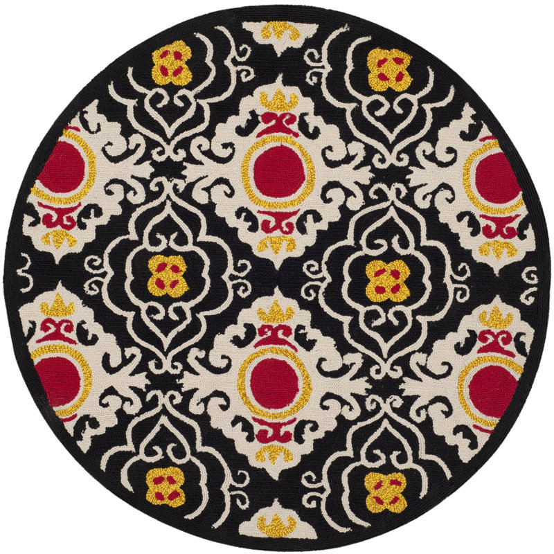 Childers Hand Hooked Performance Southwestern Rug, Round 4'