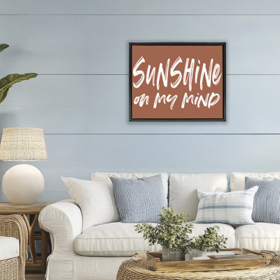 Sunshine State Of Mind Brown Floating Frame, design by Lettered and Lined