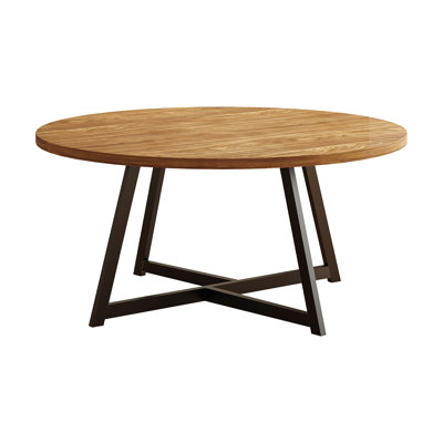 59 Inch Round Dining Table For 6 Person, Rustic Round Dining Room Table For Home Dining Room Kitchen, Circle Dining Table