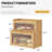 Double Layer Bamboo Bread Box For Kitchen Counter,Bread Holder,Countertop Bread Storage With Window (Natural)