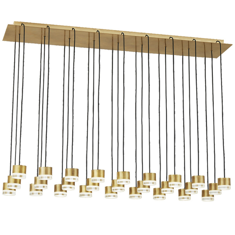 Gable 27 - Light LED Pendant, Natural Brass