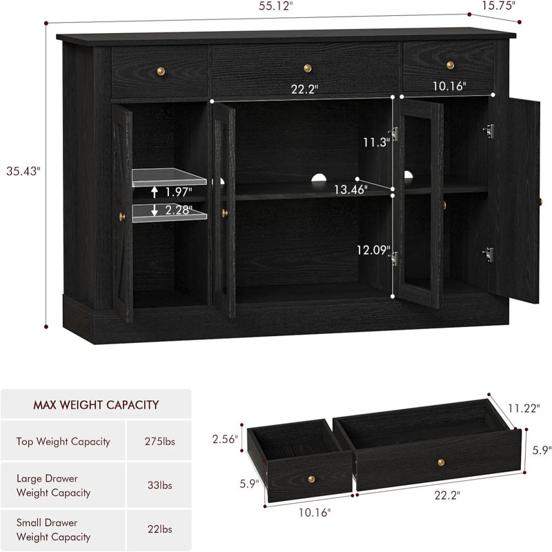 Buffet Abrianna, Noir