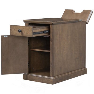Classic Charging Livingroom End Table with USB Ports, Storage, and Elegant Design for Modern Convenience