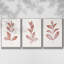 Red Leaf I - ensemble de 3 reproductions de photos sur toile-97710310-97710311