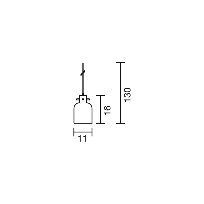 Bossa Nova 1 - Light Jar Pendant, 150cm H x 11cm W x 11cm D, Smoked