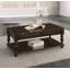 Table basse, table basse avec plateau relevable et tablette de rangement ouverte