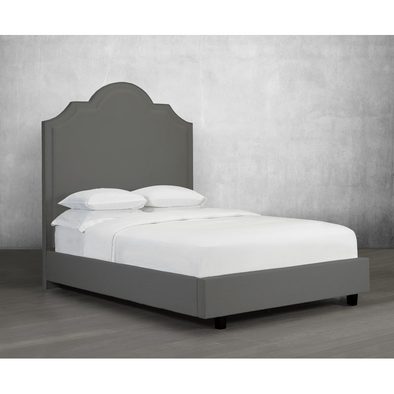 Lit plateforme avec rangement rembourré Williar, Espresso, Grand