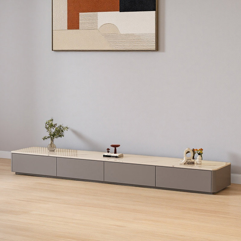 Meuble télé sur pied Modern Light Luxury, Gris, 14.17"H x 94.48"L x 11.81"W