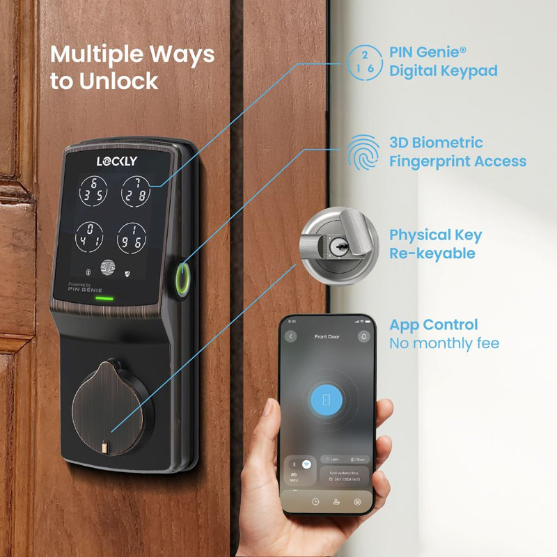 Lockly Secure Pro Deadbolt Edition (VB), Nickel satiné