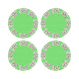 Pearl Bow Vegan Leather Round Pebble Placemat