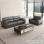 Canapé standard moderne en cuir véritable gris foncé foncé