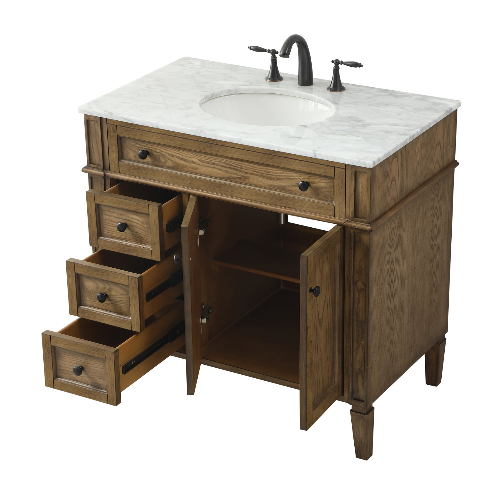 Rivers 36'' Single Bathroom Vanity, Driftwood