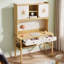 Bureau d'étude avec tiroirs et huche, table d'étude en bois