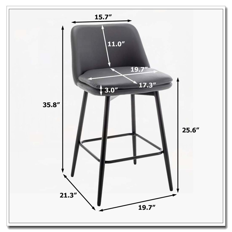 Tabourets de bar pivotants en similicuir, Noir