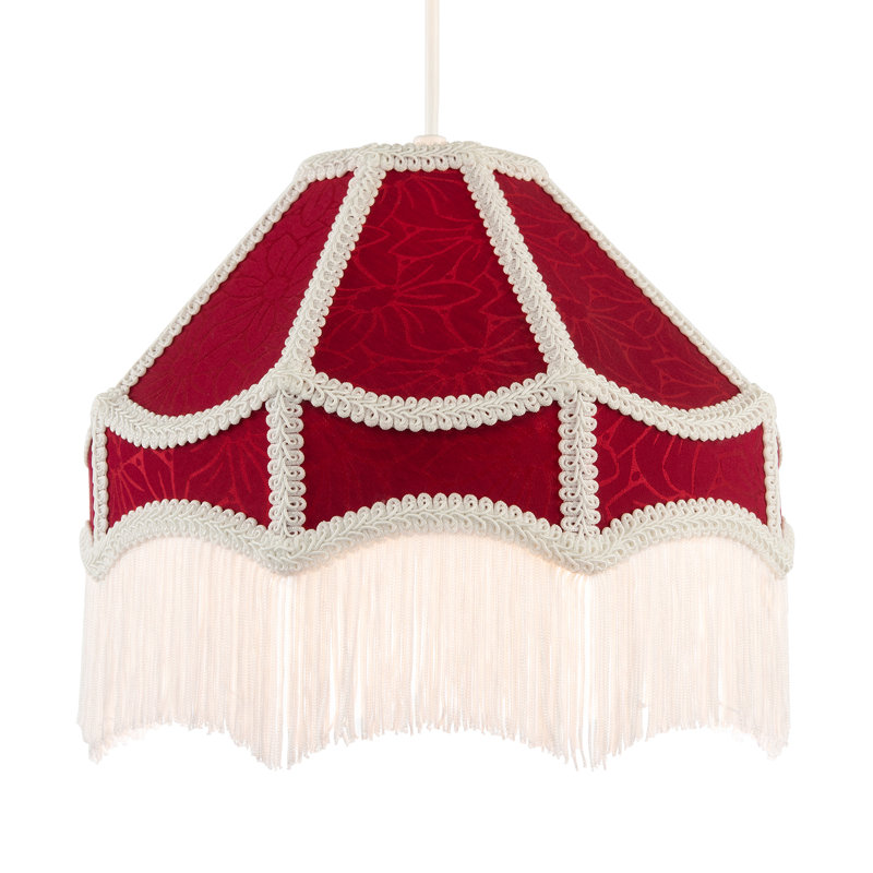 19cm H Fabric Empire Lamp Shade ( No Direct Attachment Method ) in Red