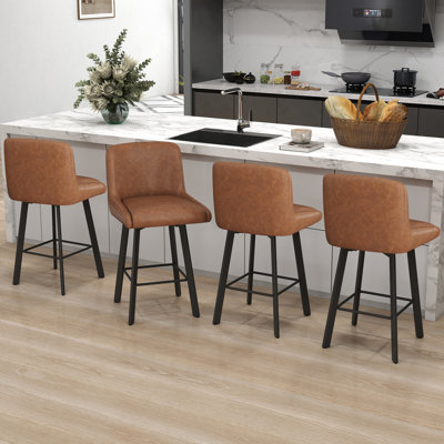 26"H Swivel Counter Height Bar Stools for Kitchen Island
