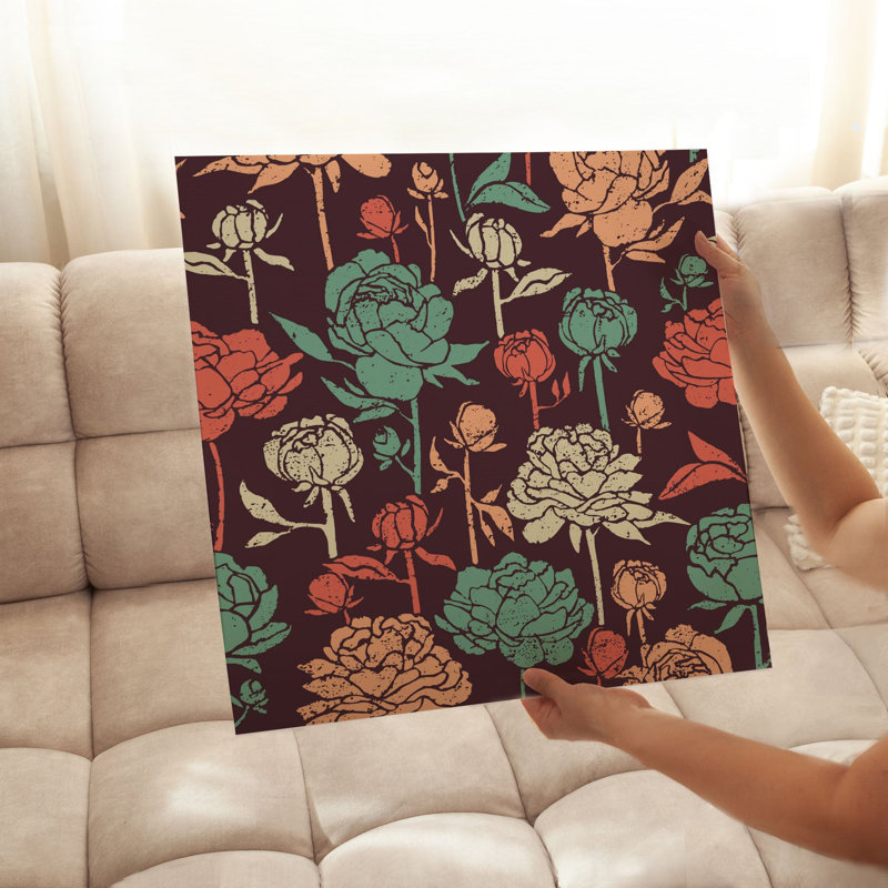 «Floral Garden Elegance III», reproduction d'art moderne sans cadre, H 12 po x l 12 po