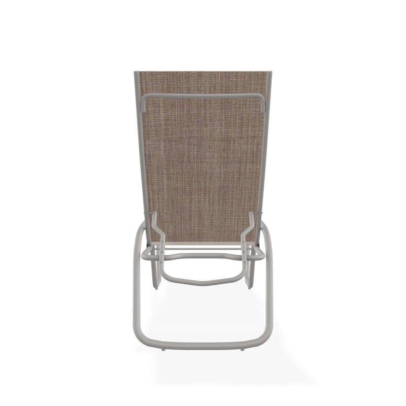 Outdoor Rust-Resistant Metal Chaise Lounge, Textured Warm Gray, Augustine Fennel Sunbrella®