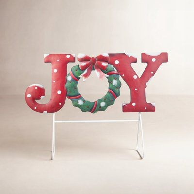 Metal Christmas Joy Yard Stake