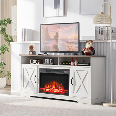 Bavory 70" TV Stand with Fireplace Including