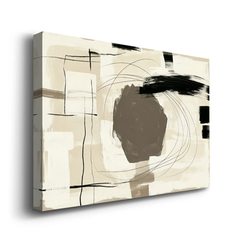 «Cosmic Center», art abstrait sur toile aux teintes douces minimalistes