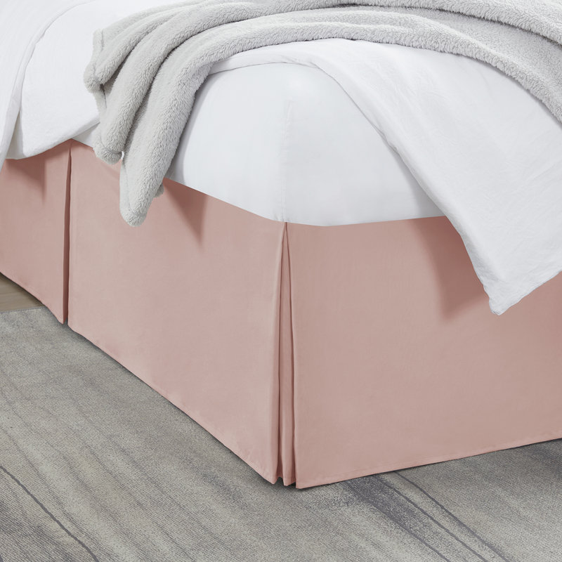Luxury Pleated 14" Bed Skirt, Full XL, Peach Beige