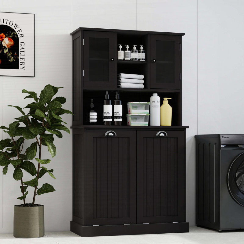 Armoire de salle de bain inclinable à deux compartiments