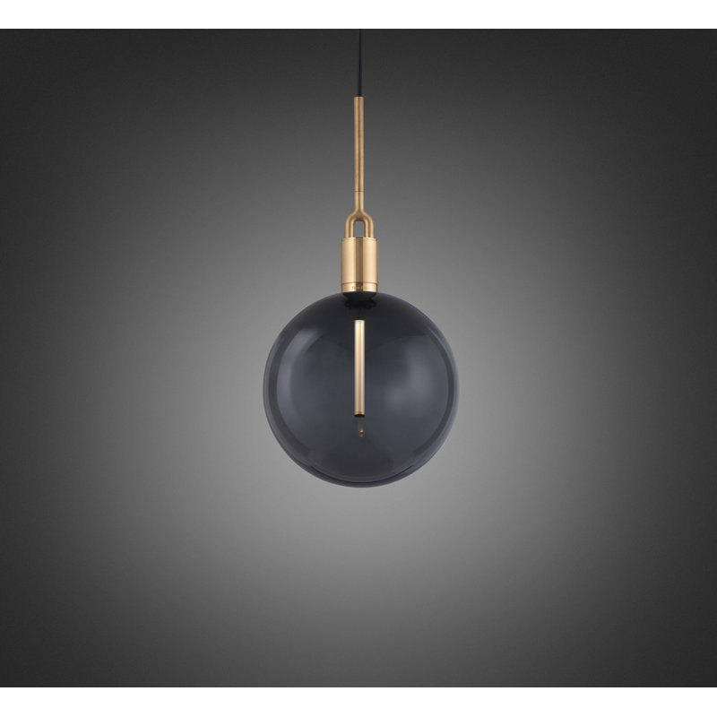 1 - Light Pendant, Brass, Smoked