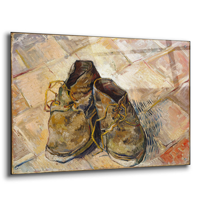  «Chaussures» par Vincent Van Gogh, art mural en verre acrylique, 36 po x 24 po