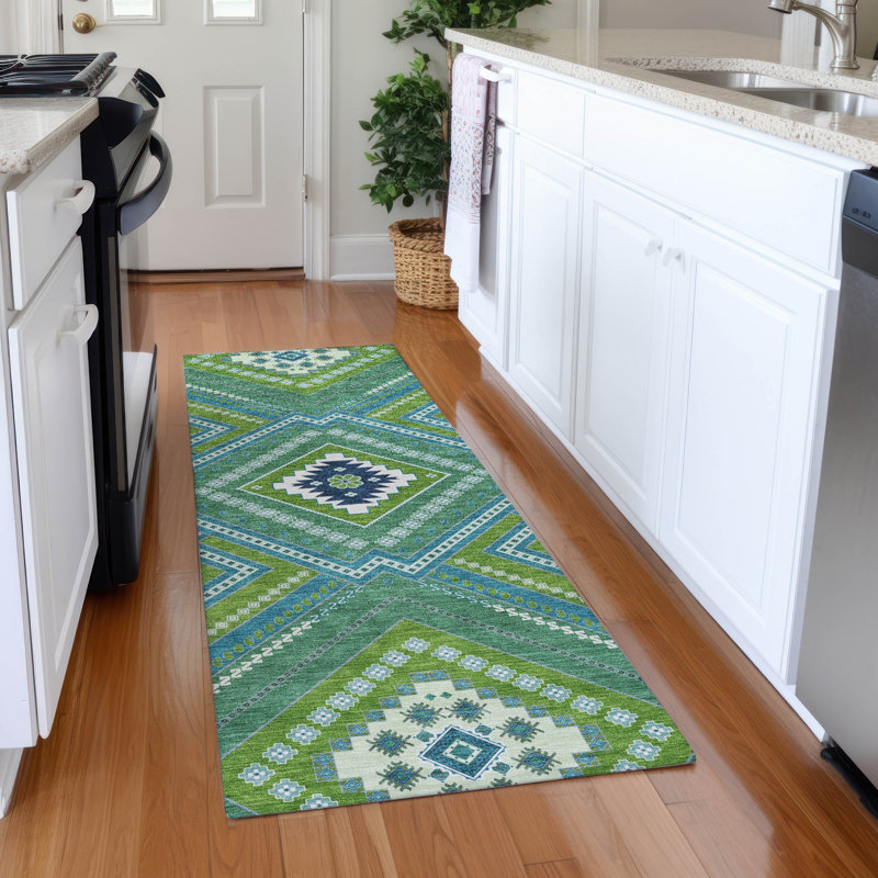 Premium Machine Washable Colmenero AMF1010 Tribal Rug, Runner 2'3" x 7'6"