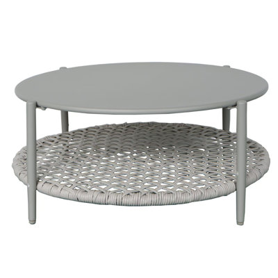 Round 2-Tier Design Modern Outdoor Patio Coffee Table