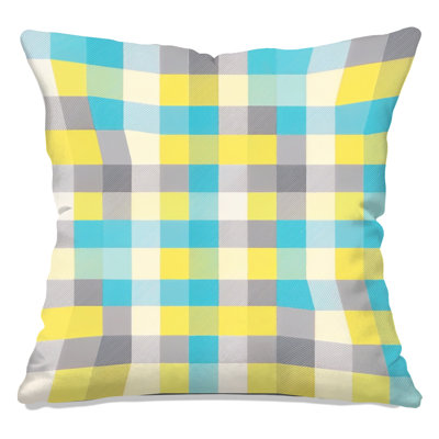 Pastel Plaid Pattern Double Sided Throw Pillows