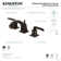 Kingston Brass Centurion Two-Handle 3-Hole Deck Mount Widespread Bathroom Faucet with Brass Pop-Up Drain