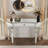 47" Half-Moon Mirrored Console Table With Glass And Drawer-1034510124