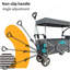 Wagon pliable à pousser et tirer avec auvent amovible, gris