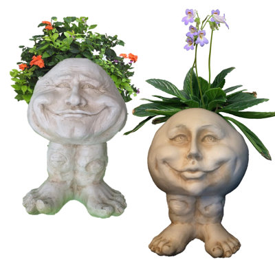 Ensemble de 2 statues à tête de papa John et maman Petunia de Muggly