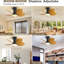 Ventilateur de plafond à 5 feuilles de palmier avec lumière et télécommande, ventilateurs de plafond d'extérieur de style bord de mer tropical-796948806