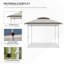 Tente à auvent escamotable de 12 pi x 12 pi avec filet et sac de transport Outsunny-124670101