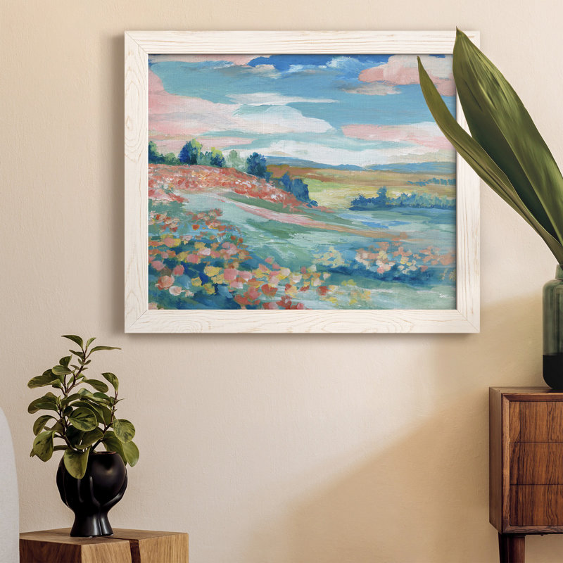 Vue pastorale - Peinture sur toile encadrée, Blanc, H 20 po x l 17 po x P 1,5 po
