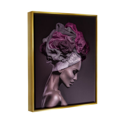 «Woman Floral Headwrap Portrait», art de la giclée par Incado