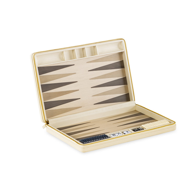Travel Backgammon Board Cream, Cream